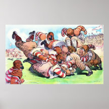 Dog Pile On The Gridiron Poster
