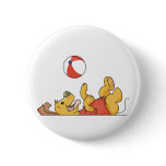 Dog Playing  With Ball Button
