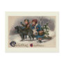 "Dog Pulling Sled" Christmas Postcard