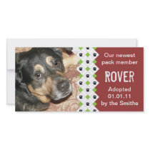 Dog/Puppy Adoption Announcement Picture Card