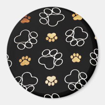 Dog Puppy Paw Prints Gifts for Dog Lovers Fridge Magnet