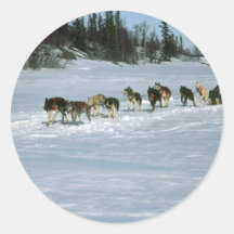 Dog racing, Yukon Round Sticker