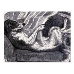 "Dog Reading Newspaper" Vintage Illustration Post Cards
