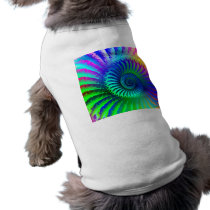 Dog Shirt Psychedelic Fractal blue terquoise green