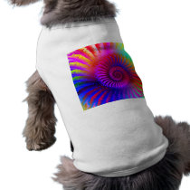Dog Shirt Psychedelic Fractal pink red purple blue
