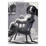 "Dog Sitting in a Chair" Illustration Greeting Card