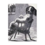 "Dog Sitting in a Chair" Illustration Post Card