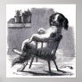 "Dog Sitting in a Chair" Illustration Posters