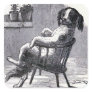 "Dog Sitting in a Chair" Illustration Sticker