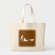 Dog sledding Highway Sign Tote Bags