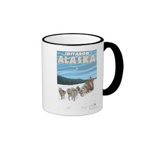 Dog Sledding Scene - Iditarod, Alaska Coffee Mug