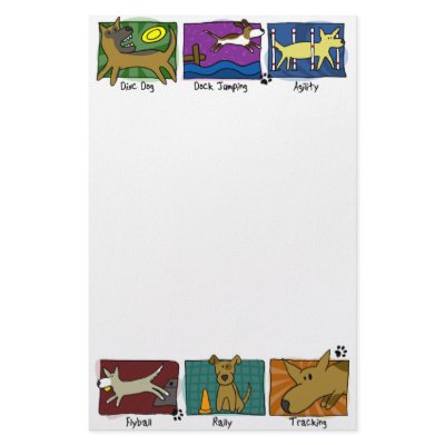 Dog Sports Stationery (Unlined) by MenagerieMayhem