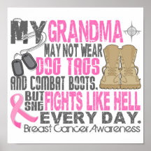 Dog Tags Breast Cancer Grandma Posters