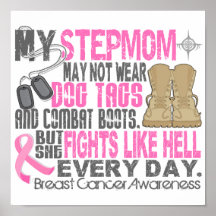 Dog Tags Breast Cancer Stepmom Print
