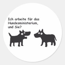 dog talk runder sticker