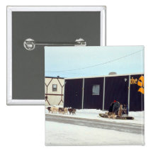 Dog team at the bay, Churchill, Manitoba Pinback Button