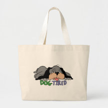 Dog  Tired Canvas Bags