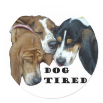 Dog Tired Stickers