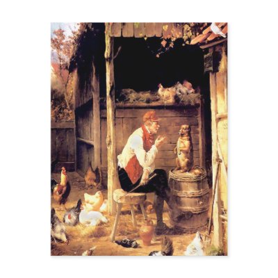 Dog Training Vintage Fine Art Painting Postcard by VintagePets