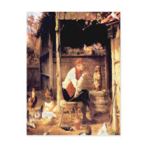 Dog Training Vintage Fine Art Painting Postcard