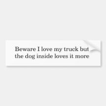dog truck bumper sticker