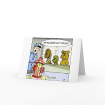 Dog Vs Hydrant Police Line Up Funny Gifts & Tees Greeting Cards