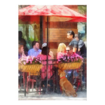 Dog Waiting at Cafe Hoboken NJ Personalized Announcements