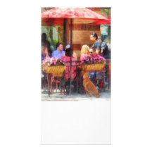 Dog Waiting at Cafe Hoboken NJ Photo Cards
