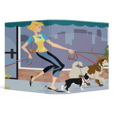 Dog Walker Blonde Notebook 3 Ring Binder by dooni_notebooks