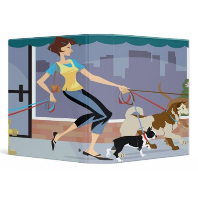 Dog Walker Brunette Notebook Vinyl Binders by dooni_notebooks
