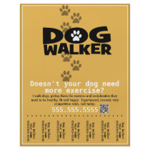 Dog Walker Custom promotional tear-sheet flyer