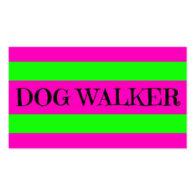 Dog Walker Neon Green and Hot Pink Business Cards