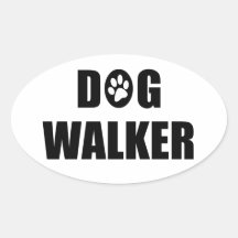 Dog Walker (paw) Oval Stickers
