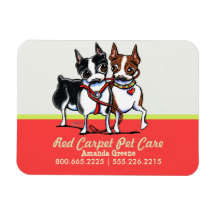 Dog Walker Pet Care Business Boston Mango Vinyl Magnets