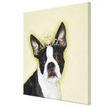 Dog wearing tiara gallery wrapped canvas