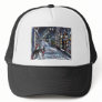 Dog Winter Xmas holiday scene Hat