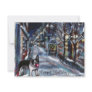 Dog Winter Xmas holiday scene Personalized Announcement