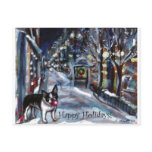 Dog Winter Xmas holiday scene postcards