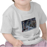Dog Winter Xmas holiday scene Tees