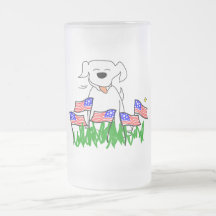 Dog with Flags July 4th Gifts Coffee Mugs