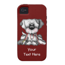 Dog With Leash (customizable) iPhone 4 Cases