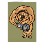 Dog with Machine Gun Greeting Card