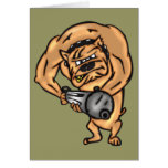 Dog with Machine Gun Greeting Card