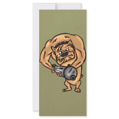 Dog with Machine Gun Rack Card Template by sagart1952