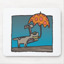 Dog With Umbrella mousepads