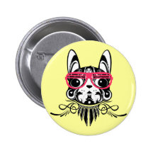 doggy dog sunglass yellow style button