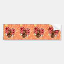 doggy heart scrapbook sticker bumper stickers