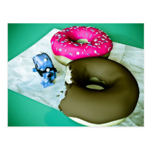 Doghnuts and Toy Robot Postcard