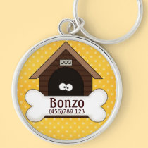 Doghouse & Dog´s Eyes Dog ID Tag keychains