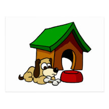 Doghouse Scene Post Card